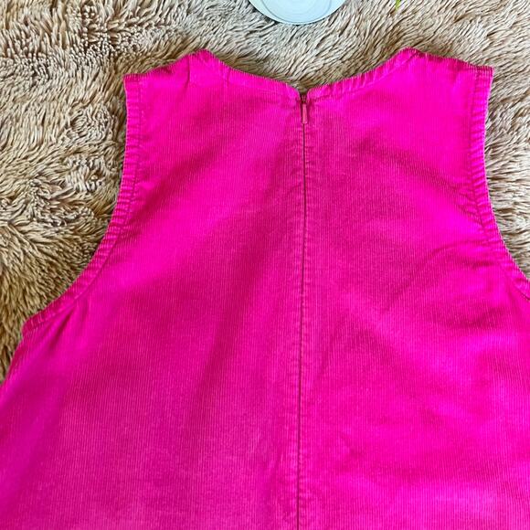 Hanna Andersson Pink Corduroy Sleeveless Embroidered Floral Dress Size: 10 - Picture 11 of 13